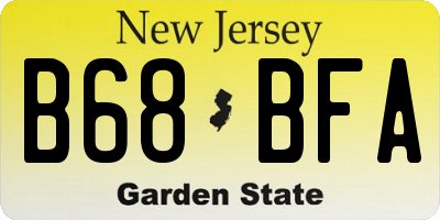 NJ license plate B68BFA