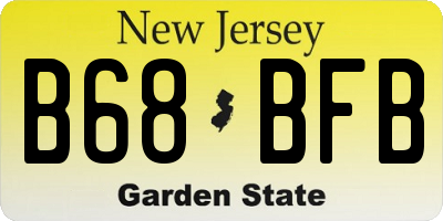 NJ license plate B68BFB