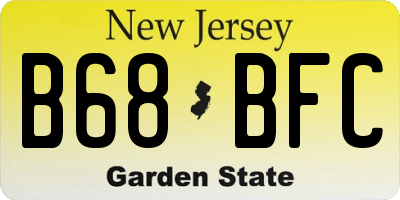 NJ license plate B68BFC