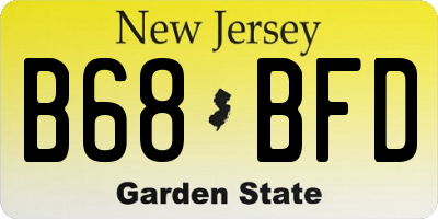 NJ license plate B68BFD