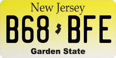 NJ license plate B68BFE