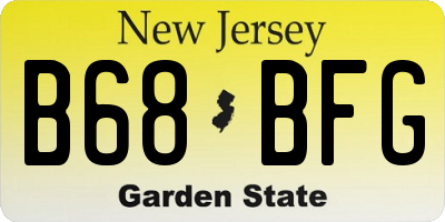 NJ license plate B68BFG
