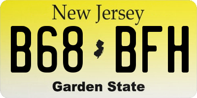 NJ license plate B68BFH
