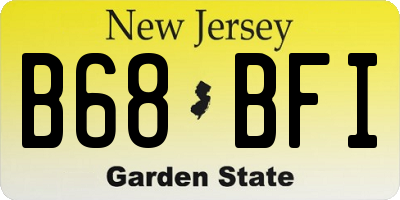 NJ license plate B68BFI