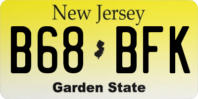 NJ license plate B68BFK