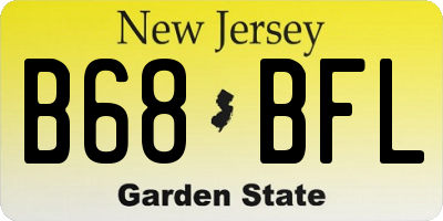 NJ license plate B68BFL