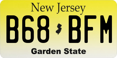 NJ license plate B68BFM