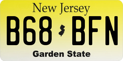 NJ license plate B68BFN