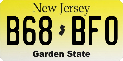 NJ license plate B68BFO