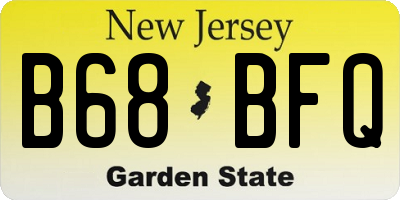 NJ license plate B68BFQ