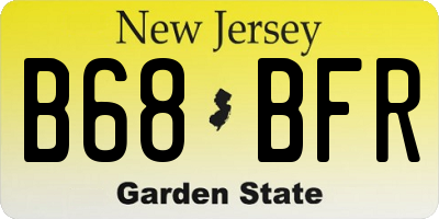 NJ license plate B68BFR