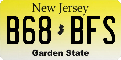 NJ license plate B68BFS