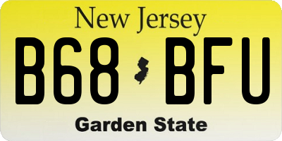 NJ license plate B68BFU