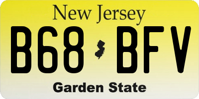 NJ license plate B68BFV