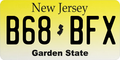 NJ license plate B68BFX