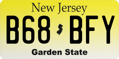 NJ license plate B68BFY