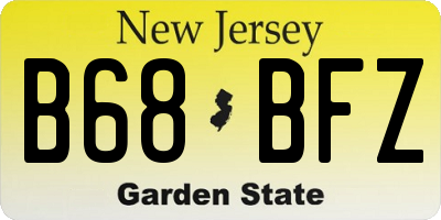NJ license plate B68BFZ