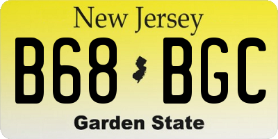 NJ license plate B68BGC