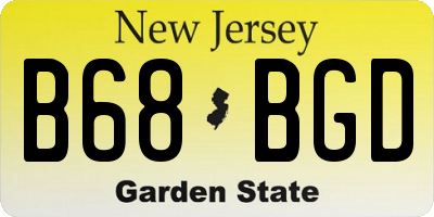 NJ license plate B68BGD