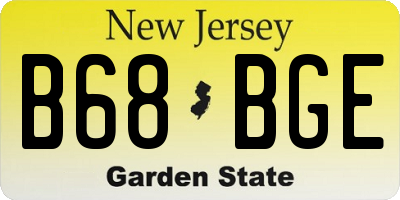 NJ license plate B68BGE