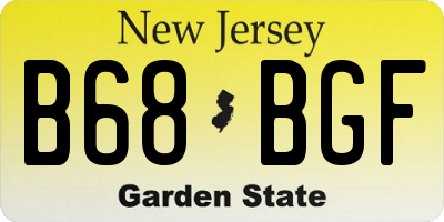 NJ license plate B68BGF