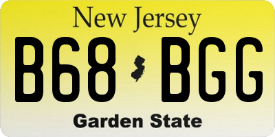 NJ license plate B68BGG