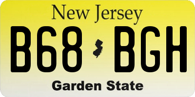 NJ license plate B68BGH
