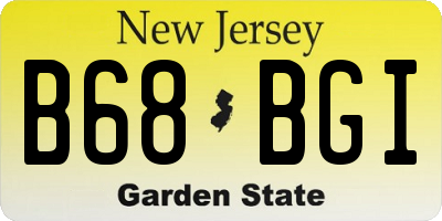 NJ license plate B68BGI