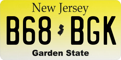 NJ license plate B68BGK
