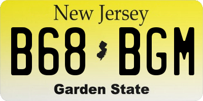 NJ license plate B68BGM