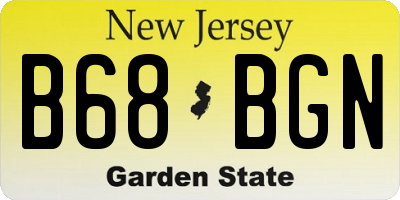 NJ license plate B68BGN