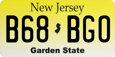 NJ license plate B68BGO