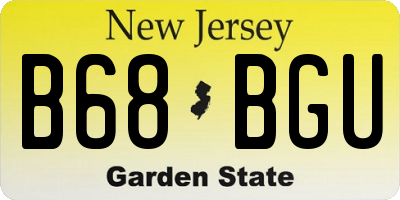 NJ license plate B68BGU
