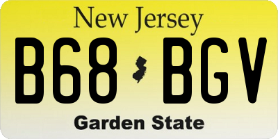 NJ license plate B68BGV