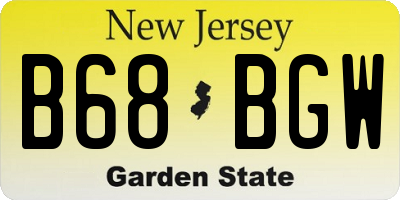 NJ license plate B68BGW