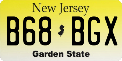 NJ license plate B68BGX
