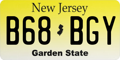 NJ license plate B68BGY