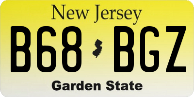 NJ license plate B68BGZ