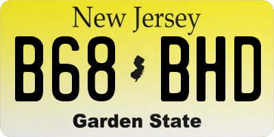 NJ license plate B68BHD