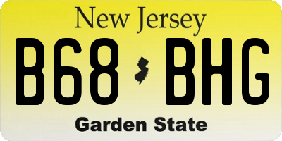NJ license plate B68BHG