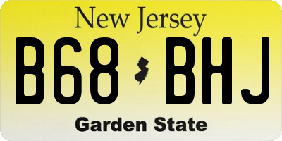 NJ license plate B68BHJ