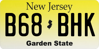 NJ license plate B68BHK