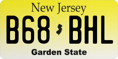 NJ license plate B68BHL