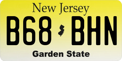NJ license plate B68BHN