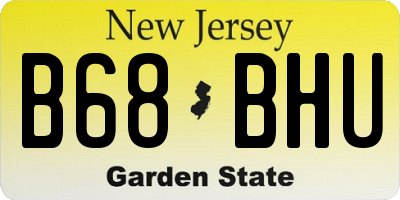 NJ license plate B68BHU