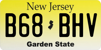 NJ license plate B68BHV