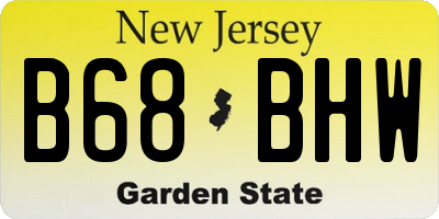 NJ license plate B68BHW