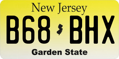 NJ license plate B68BHX