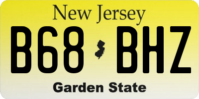 NJ license plate B68BHZ