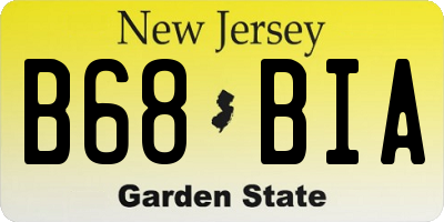 NJ license plate B68BIA